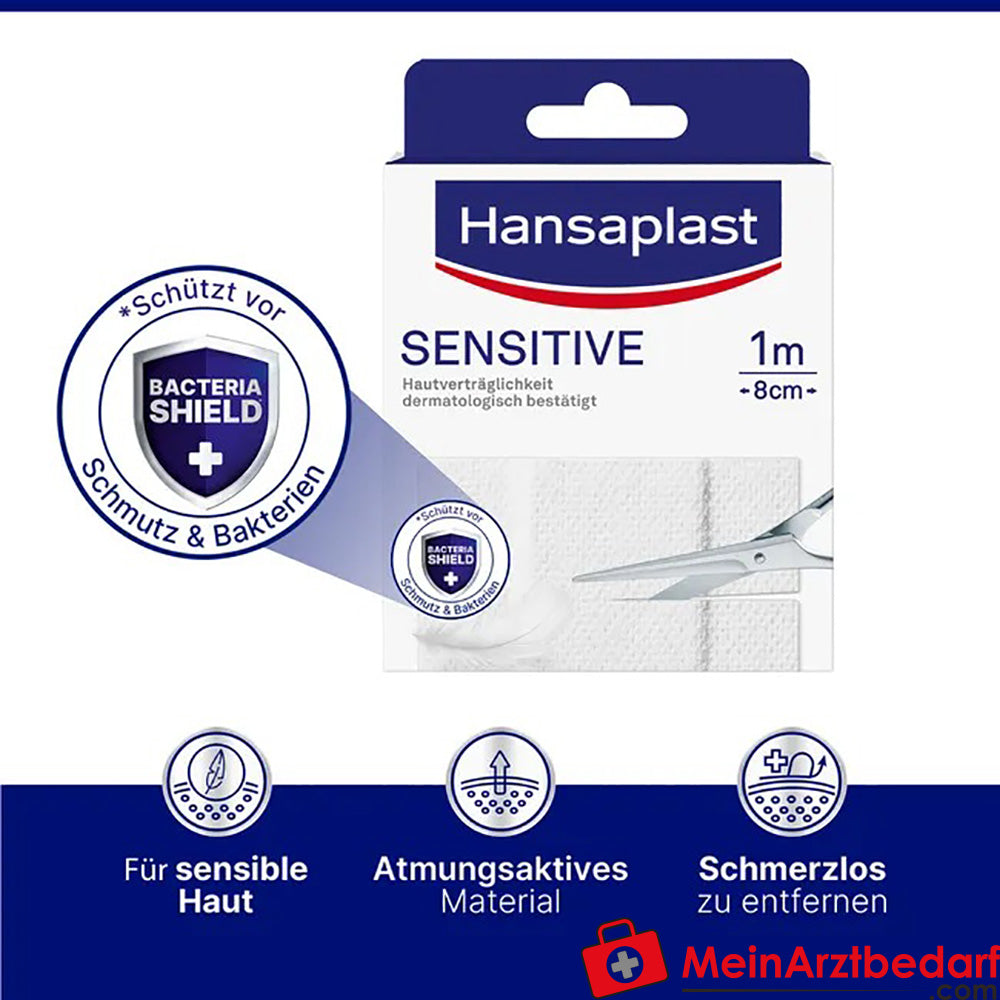 Hansaplast Sensitive 1 m x 8 cm, 1 St..
