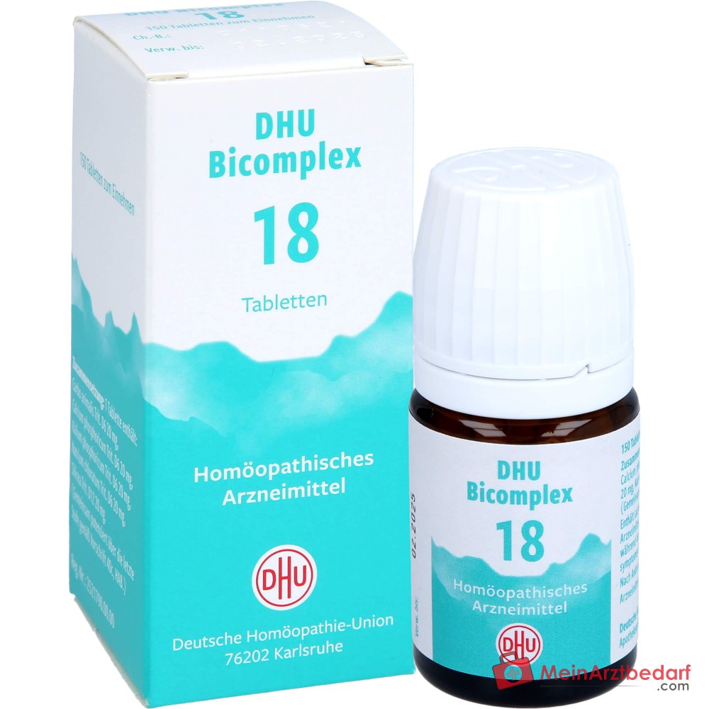 Tabletas homeopáticas DHU Bicomplex 18 150 unidades