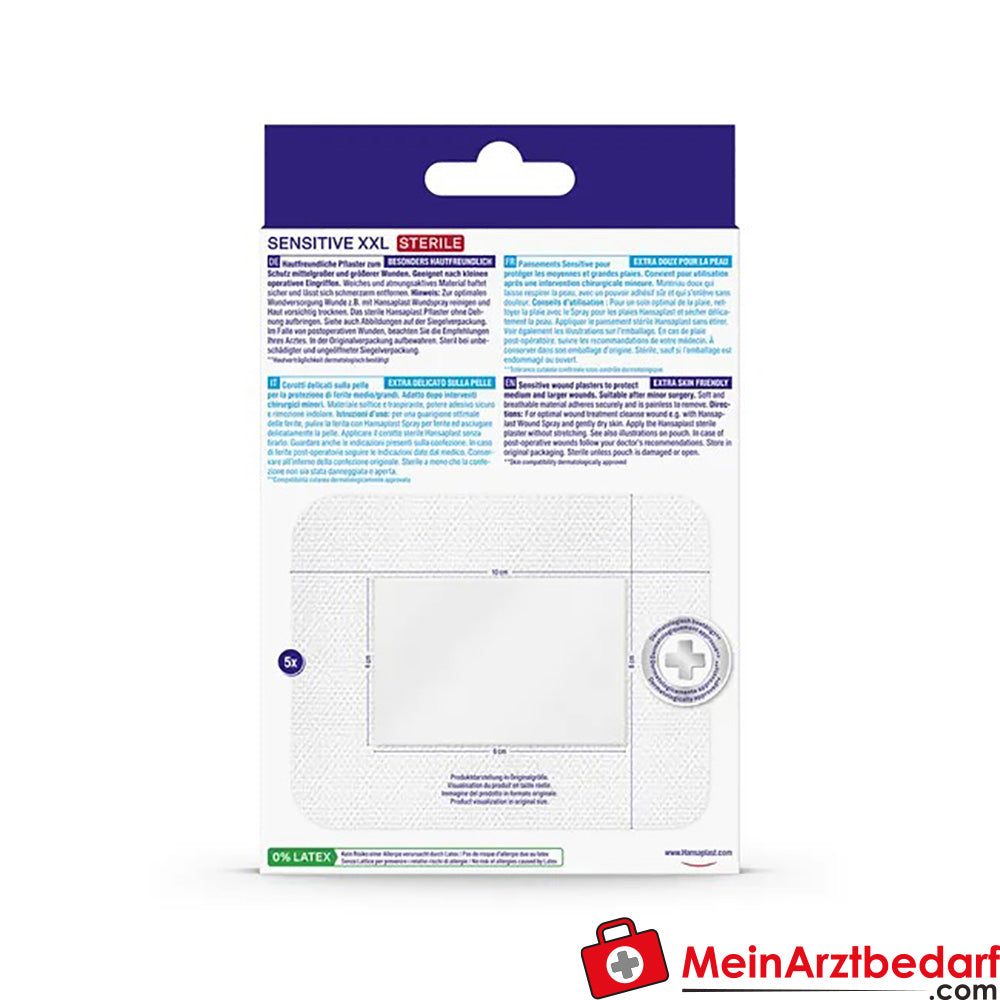 Hansaplast Sensitive XXL 8 x 10 cm, 5 St..