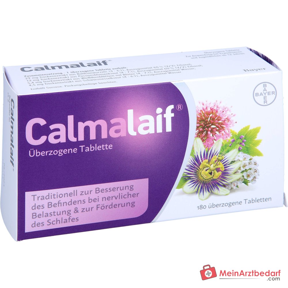 Calmalaif comprimidos recubiertos a base de plantas medicinales (valeriana, pasiflora, ortiga negra, espino blanco)