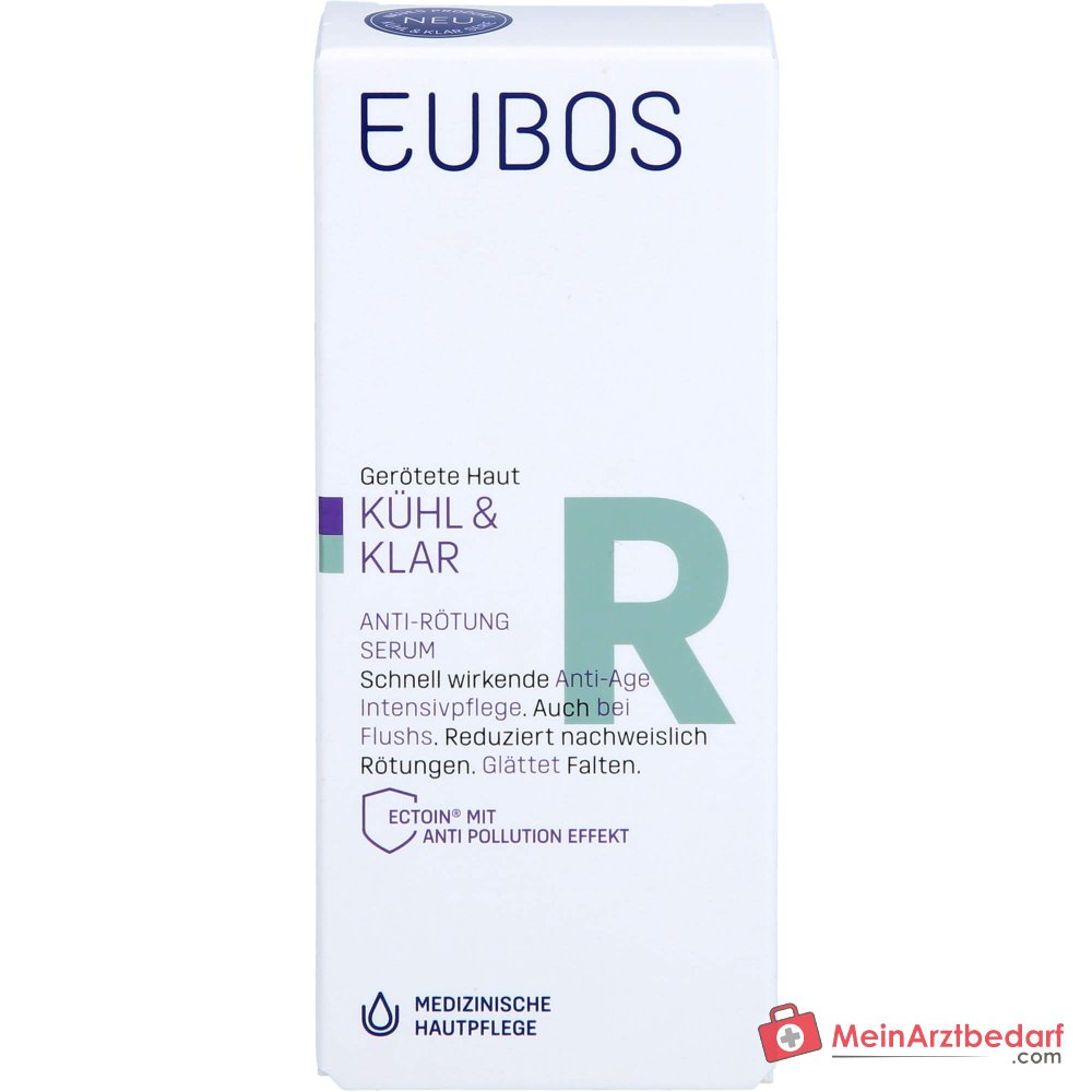 Eubos Kühl und Klar Anti-Rötung Serum Ectoin / Panthenol / Helichrysum Italicum Extrakt Konzentrat, 30 ml.