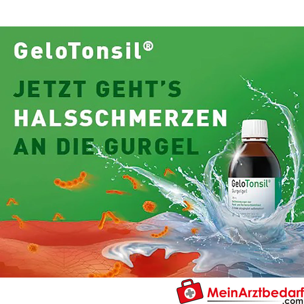 GeloTonsil Gurgelgel lindert Halsschmerzen und Schluckbeschwerden, 200ml.