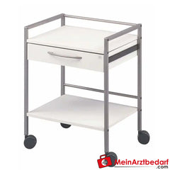 Vielzwecktisch Medi-net mit Rollen, Instrumententisch mit Schublade.