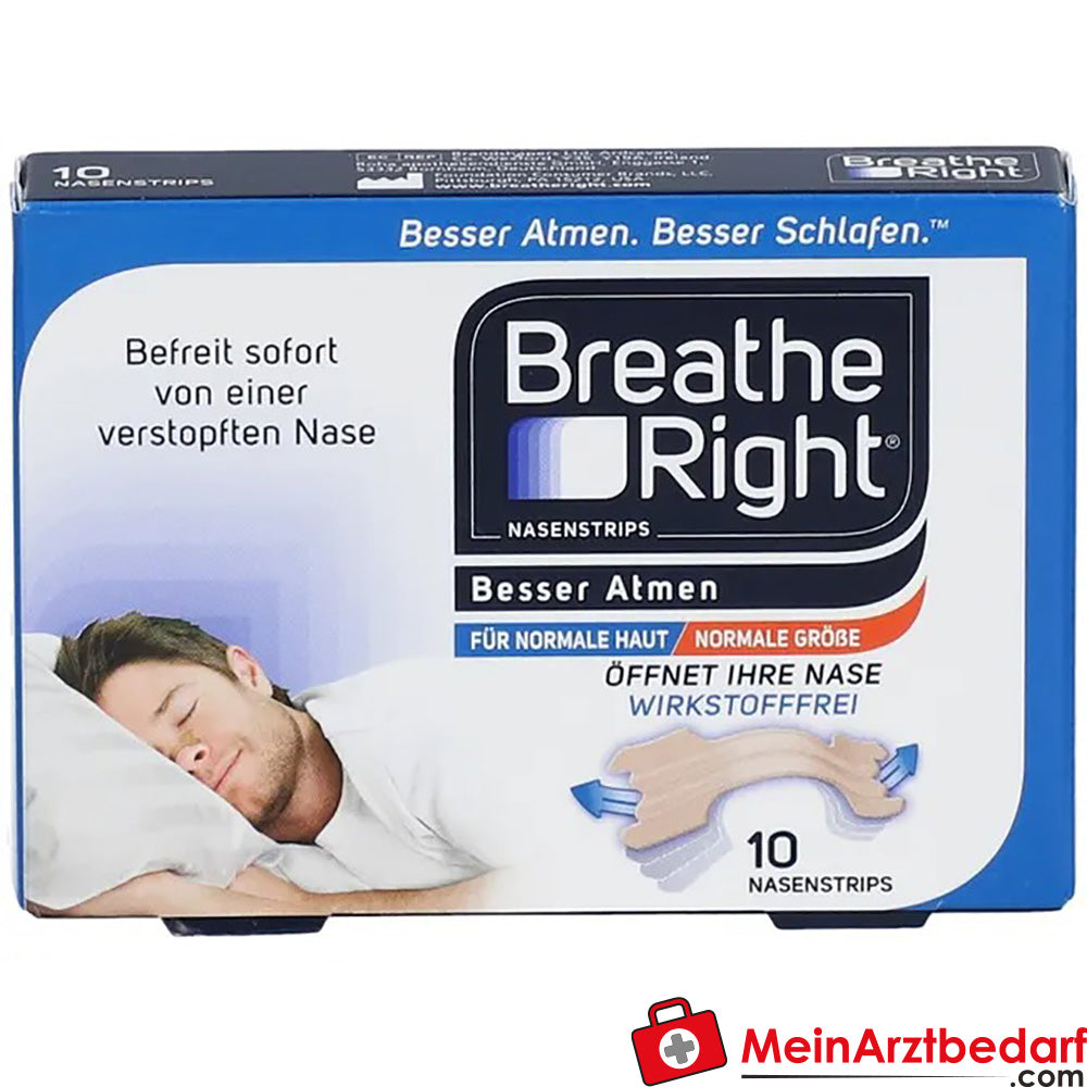 Besser Atmen Breathe Right Nasenpflaster Beige Normal, 10 St..