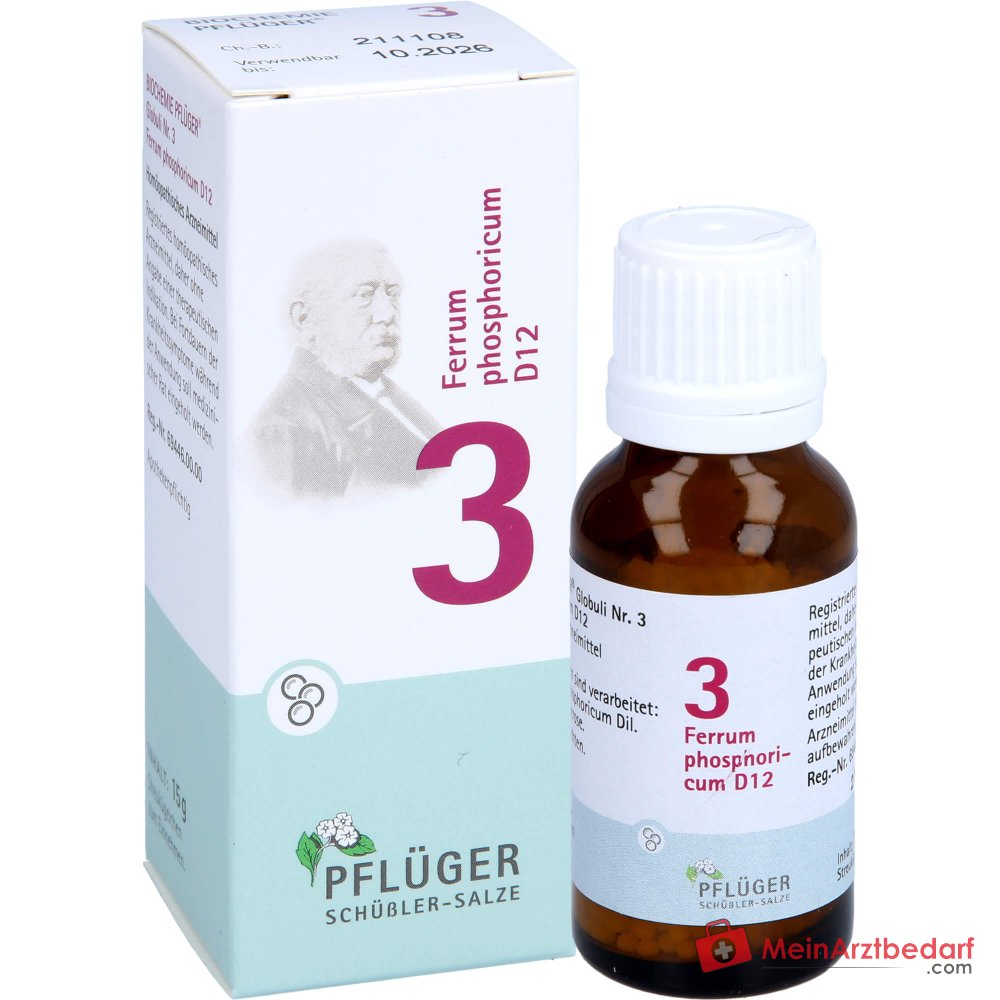 Biochemie Pflüger Globuli nr. 3 Ferrum phosphoricum D12 korrels, 15 g