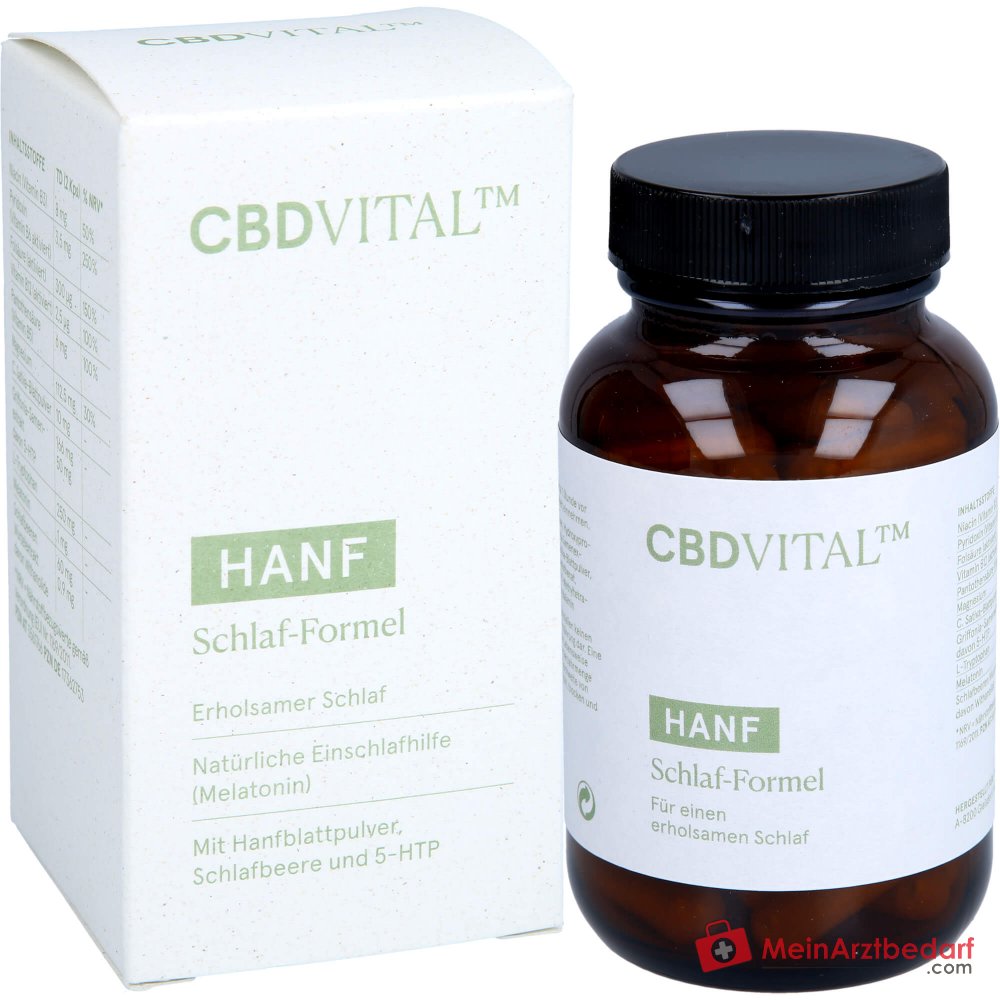 CBD VITAL Hanf Schlaf-Formel Melatonin 1 mg + L‑Tryptophan 250 mg Kapseln 60 Stück
