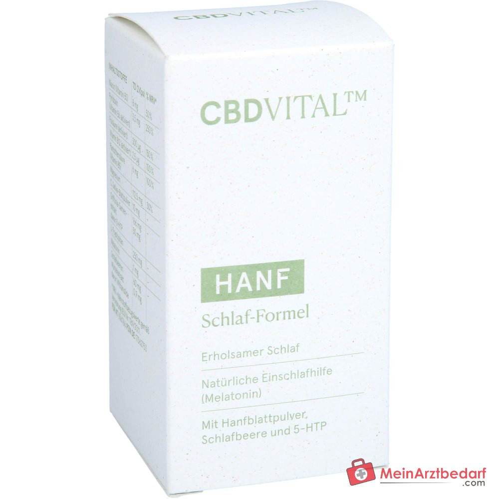 CBD VITAL Hanf Schlaf-Formel Melatonin 1 mg + L‑Tryptophan 250 mg Kapseln 60 Stück