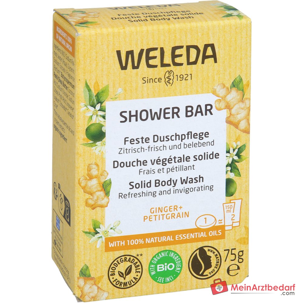 Weleda Cuidado de Ducha Sólido Jengibre + Petitgrain, 75 g