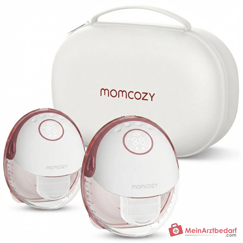 Momcozy Tire-lait mobile Style M6 double électrique mains libres portable avec 3 modes, 9 niveaux, bride DoubleFit, force d'aspiration de 295 mmHg, écran LED, capacité de 180 ml, ensemble de 2 pièces