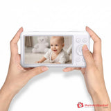 Babyphone vidéo Momcozy BM01 1080P Full HD, écran 5 pouces, batterie de 5000 mAh, rotation à 360 degrés, vision nocturne infrarouge, fonction VOX, audio bidirectionnel, capteur de température, portée de 960 pieds, connexion FHSS sans Wi-Fi.