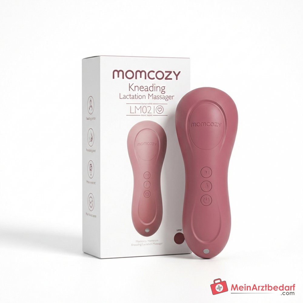 Appareil de massage de lactation Momcozy LM02 3-en-1 avec pétrissage, chaleur et vibration, 3 vitesses de pétrissage, 6 modes de vibration, 3 niveaux de chauffage, étanchéité IPX6, batterie 1200 mAh