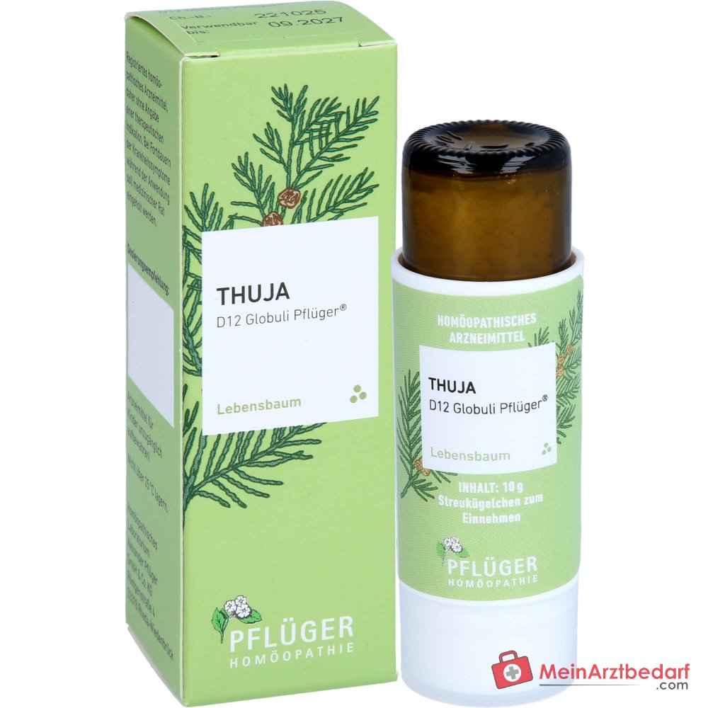 Pflüger Thuja D12 glóbulos 10 g con dispensador de dosis