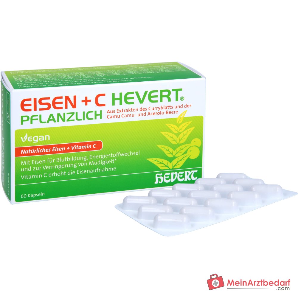 Hevert Eisen+C Capsule vegetali con ferro / vitamina C, 60 pz.