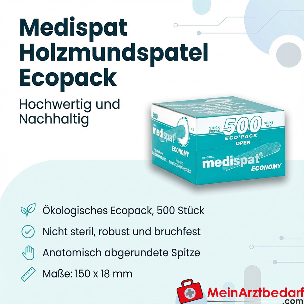 Medispat Holzmundspatel Ecopack unsteril, 500 Stück