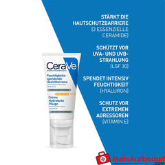 CeraVe Feuchtigkeitsspendende Gesichtscreme mit LSF 30 – für normale bis trockene Haut, 52ml.