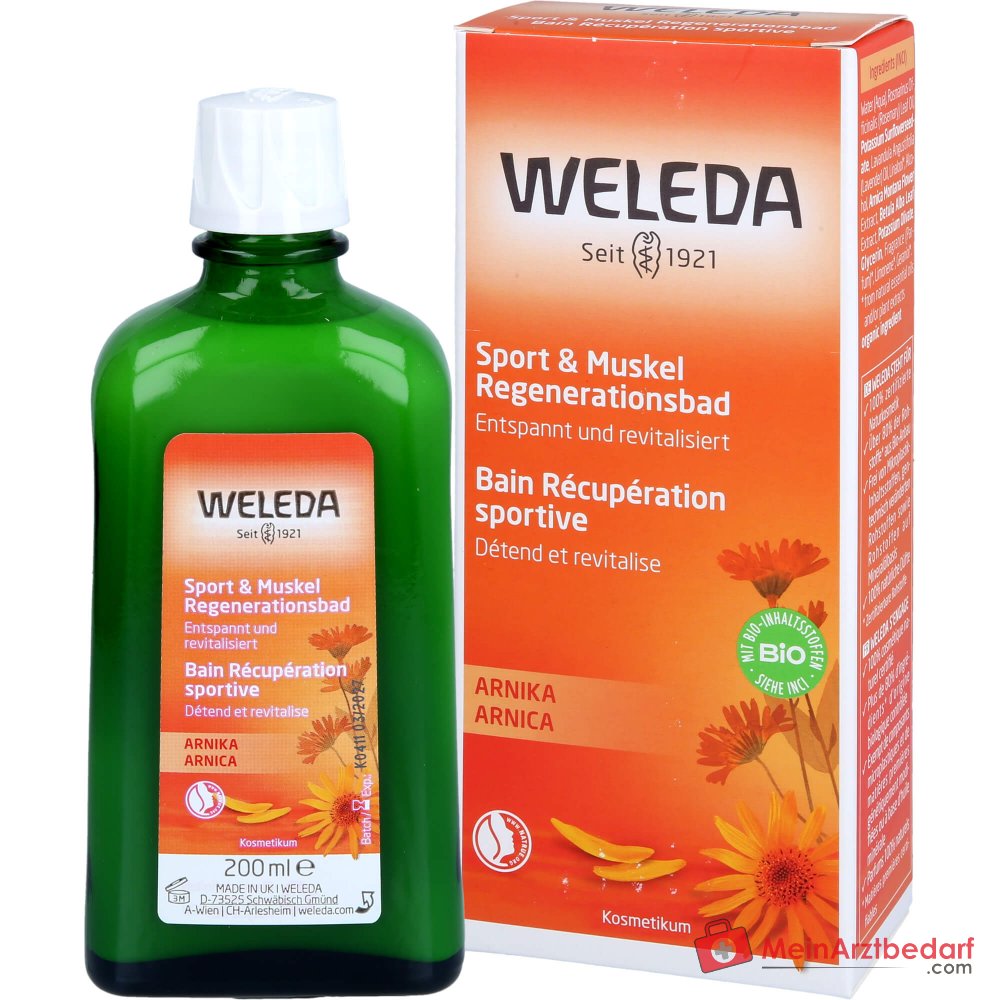 Baño Regenerador de Deporte y Músculos con Árnica Weleda, aditivo de baño, 200 ml
