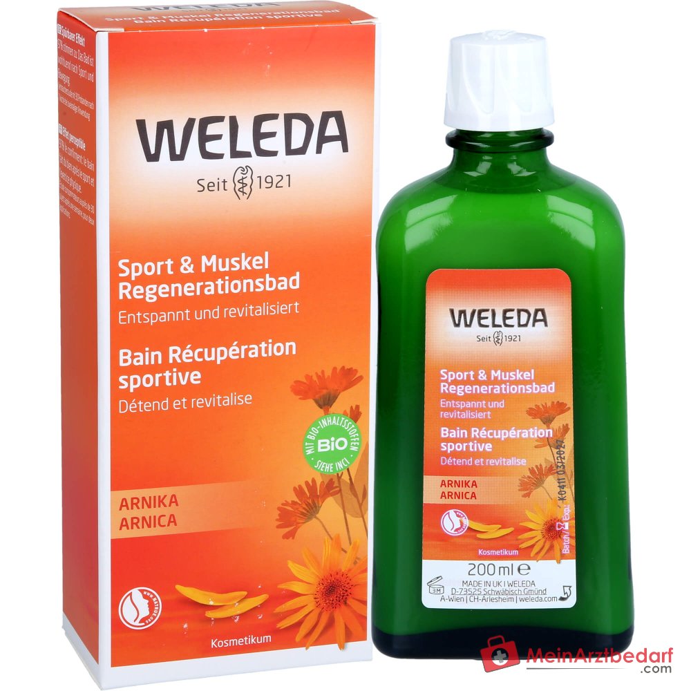Weleda Sport & Bagno rigenerante per muscoli con arnica, 200 ml