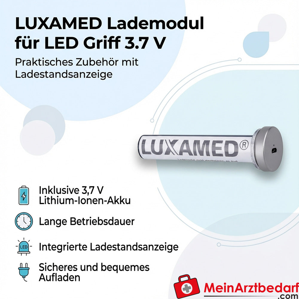 LUXAMED Module de charge pour poignée de laryngoscope LED 3.7 V, medium
