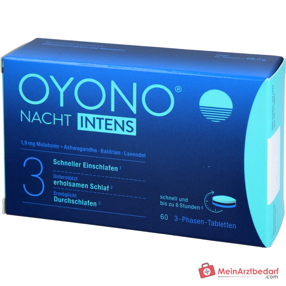 Oyono Nacht Intens Melatonina / Kozłek lekarski / Lawenda / Ashwagandha tabletki, 60 szt.