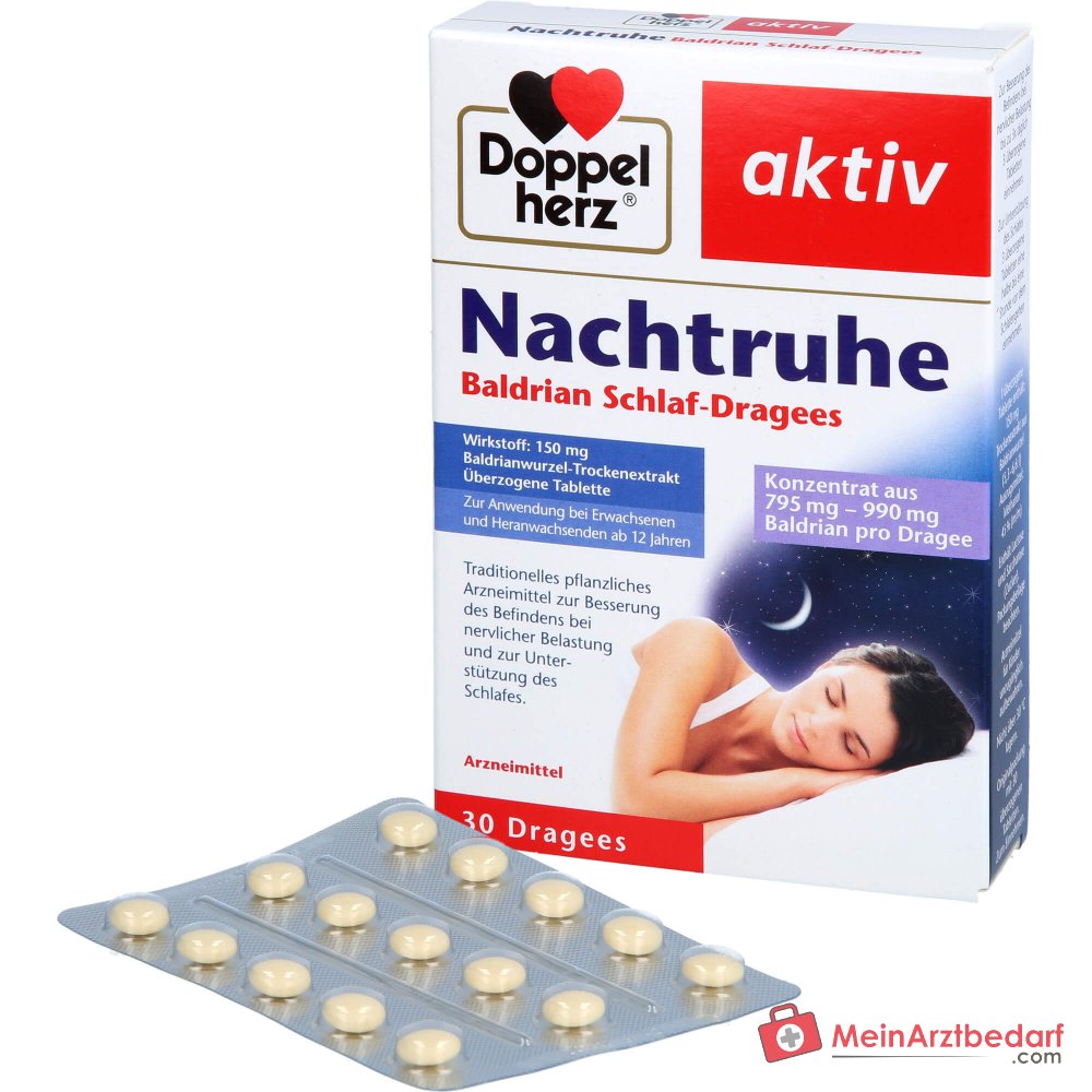 Doppelherz Nachtruhe Valeriaan 150 mg valeriaan droog extract omhulde tabletten 30 stuks