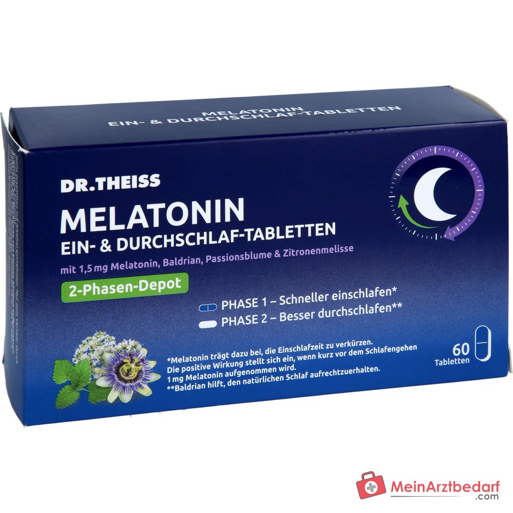 Dr. Theiss Comprimés pour s'endormir et rester éveillé Mélatonine 1,5 mg 60 pièces