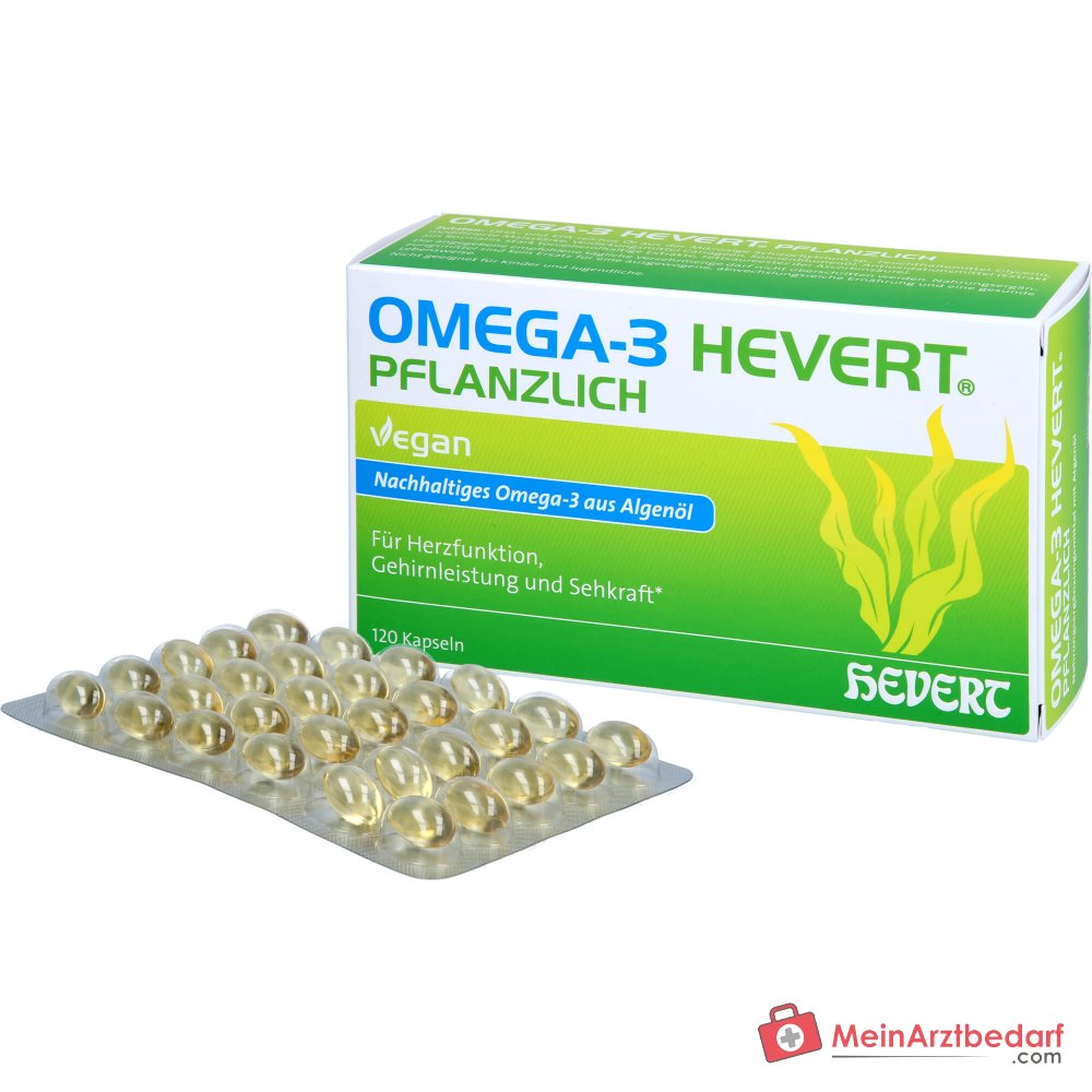 Hevert Oméga-3 végétal capsules molles végétaliennes, 120 pièces.