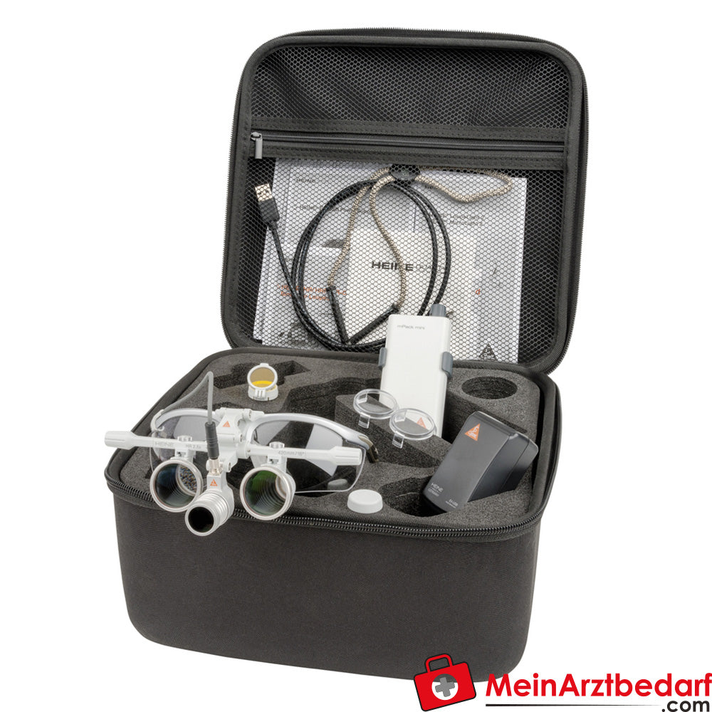 HEINE LoupeLight2 Set - HR 2.5x Binokularlupe 340mm + S-FRAME + mPack mini.