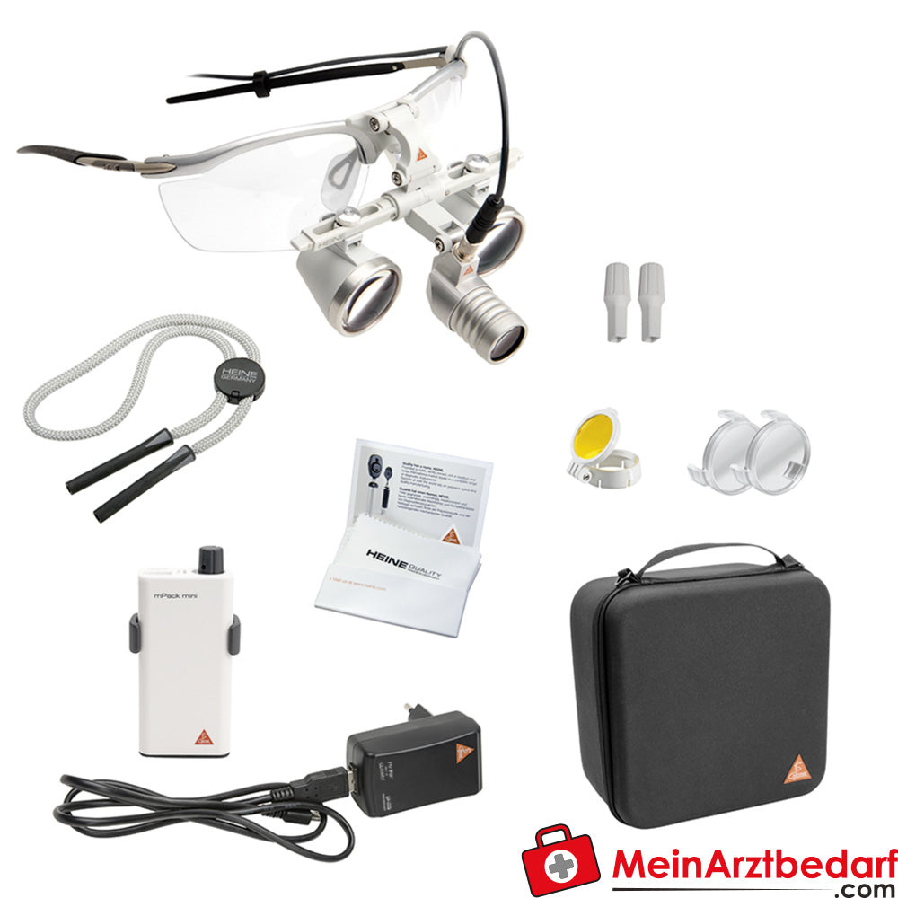 HEINE LoupeLight2 Set - HR 2.5x Binokularlupe 420mm + S-FRAME + mPack mini.
