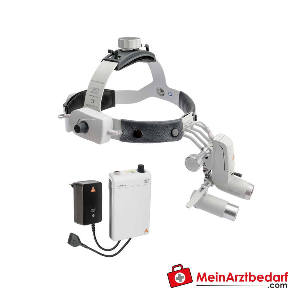 HEINE ML4 LED HEADLIGHT MIT HR / HRP BINOKULARLUPEN 6x/340mm.