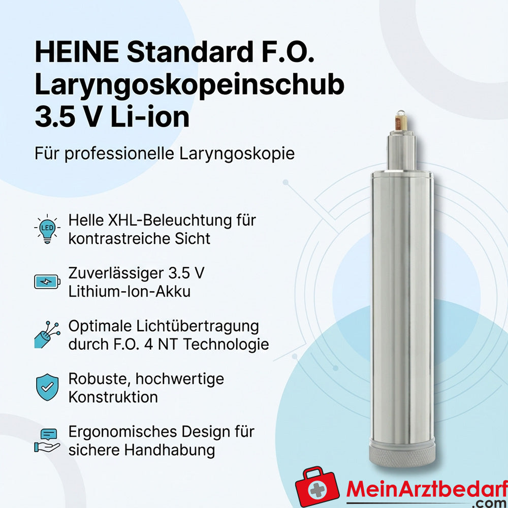 HEINE Standard F.O. Laryngoskopeinschub 3,5 V Li‑ion mit XHL‑Beleuchtung