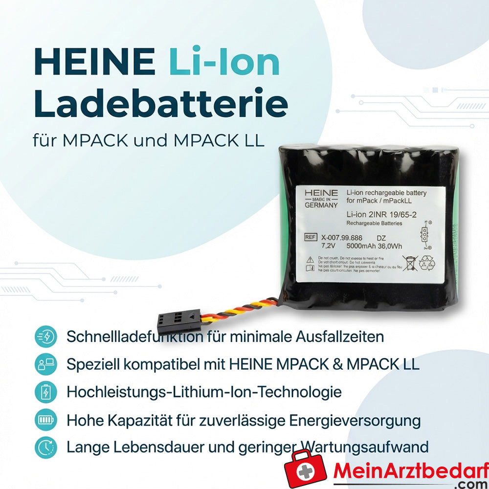 Heine Li-Ion oplaadaccu voor MPACK en MPACK LL, snellaadfunctie
