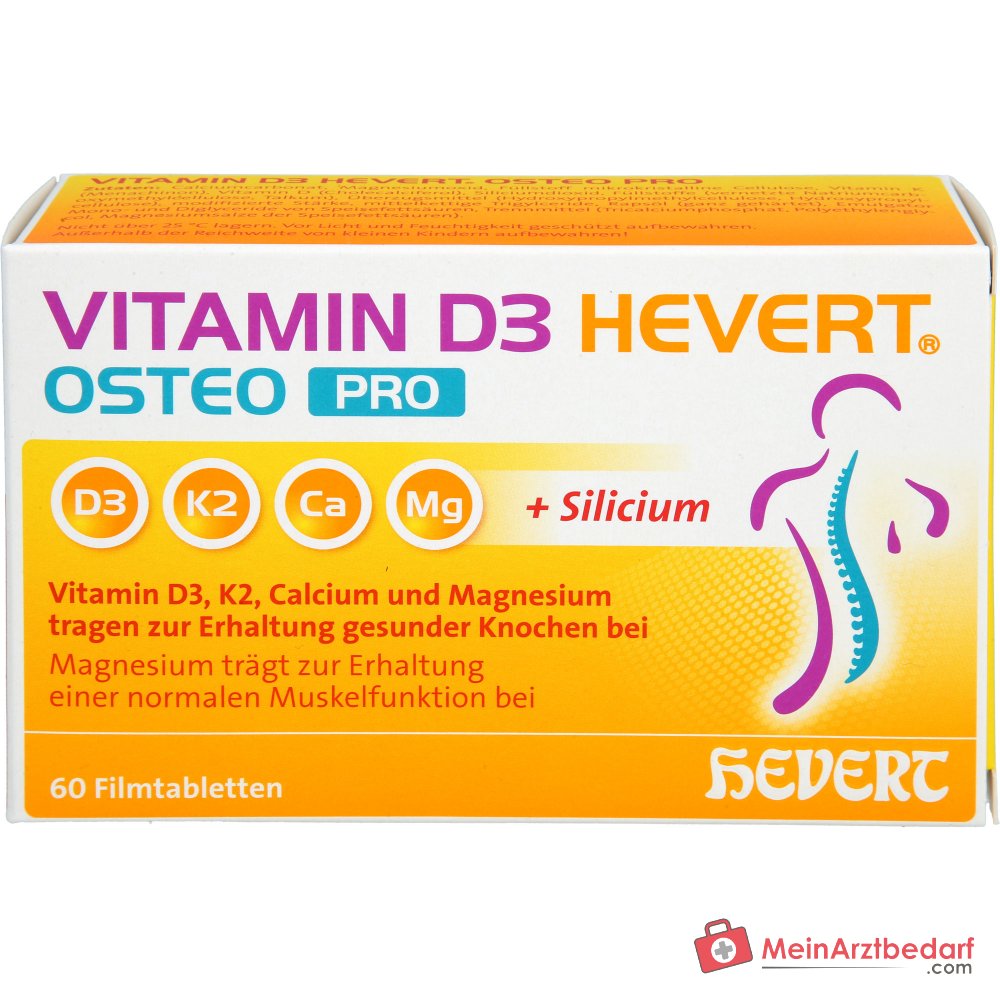 Hevert Vitamin D3 Osteo Pro Vitamina Comprimidos Recubiertos, 60 ud.