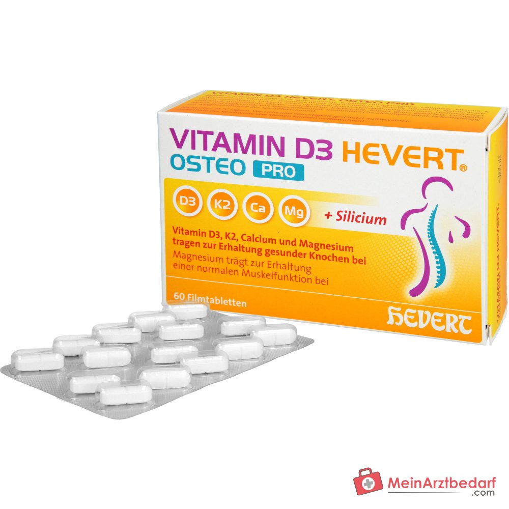 Hevert Vitamin D3 Osteo Pro Vitamina Comprimidos Recubiertos, 60 ud.