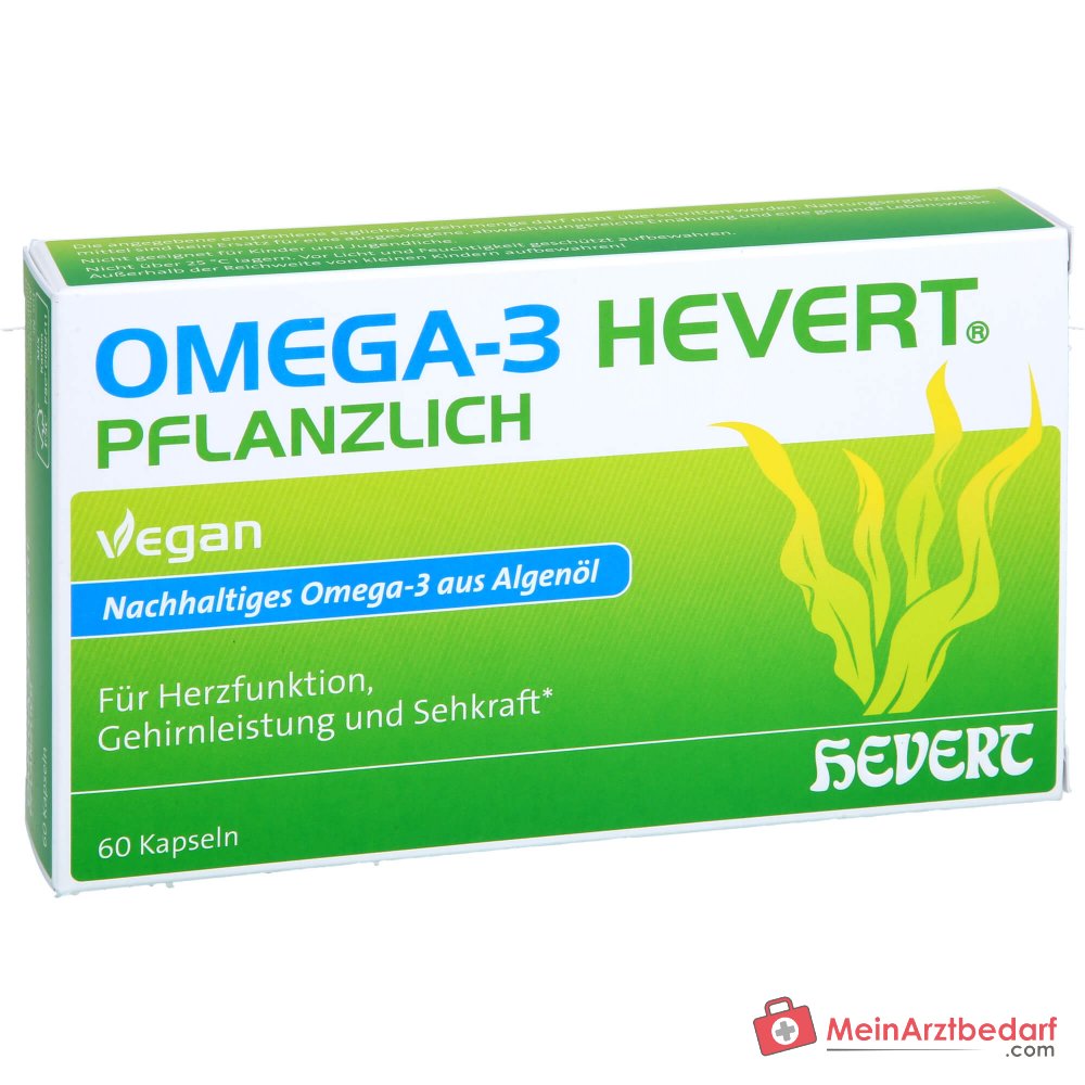 Hevert Omega-3 gélules molles végétaliennes d'origine végétale, 60 pièces.