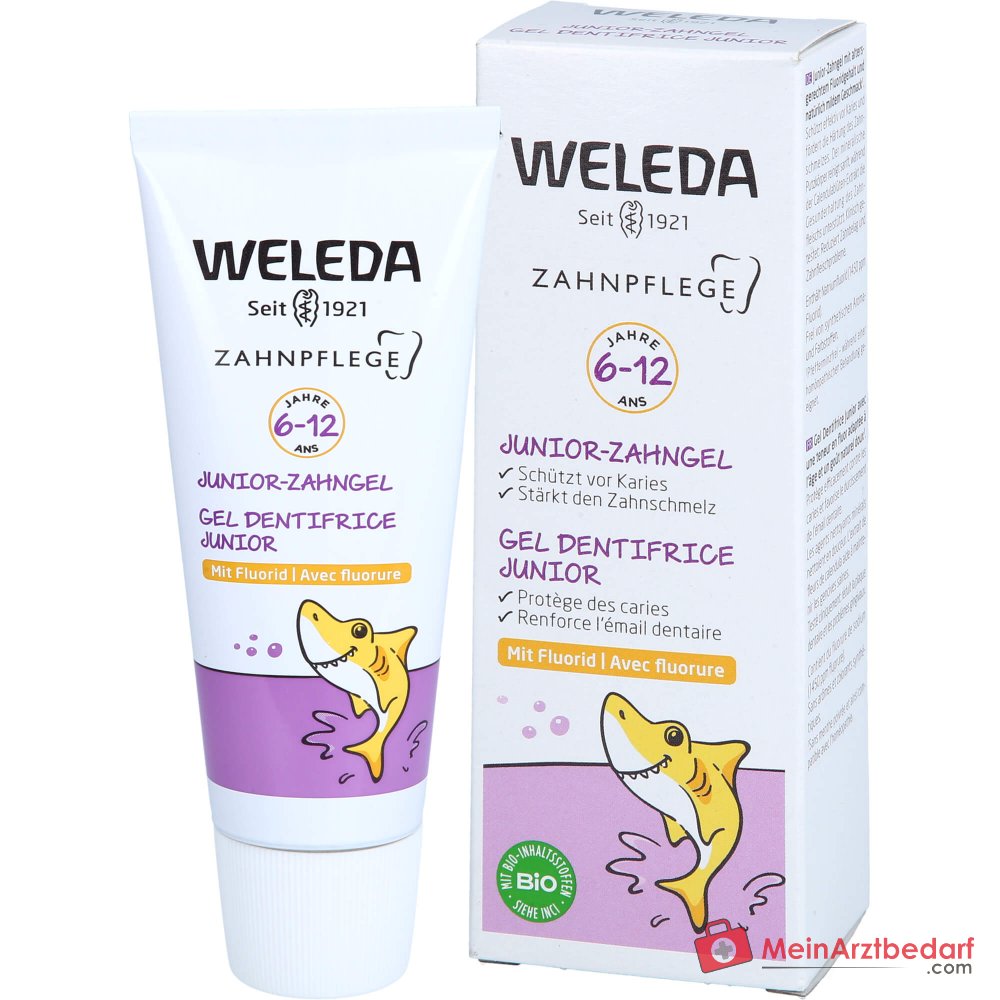 Weleda Gel Dental Junior con Fluoruro Fluoruro de Sodio Gel Dental, 50 ml
