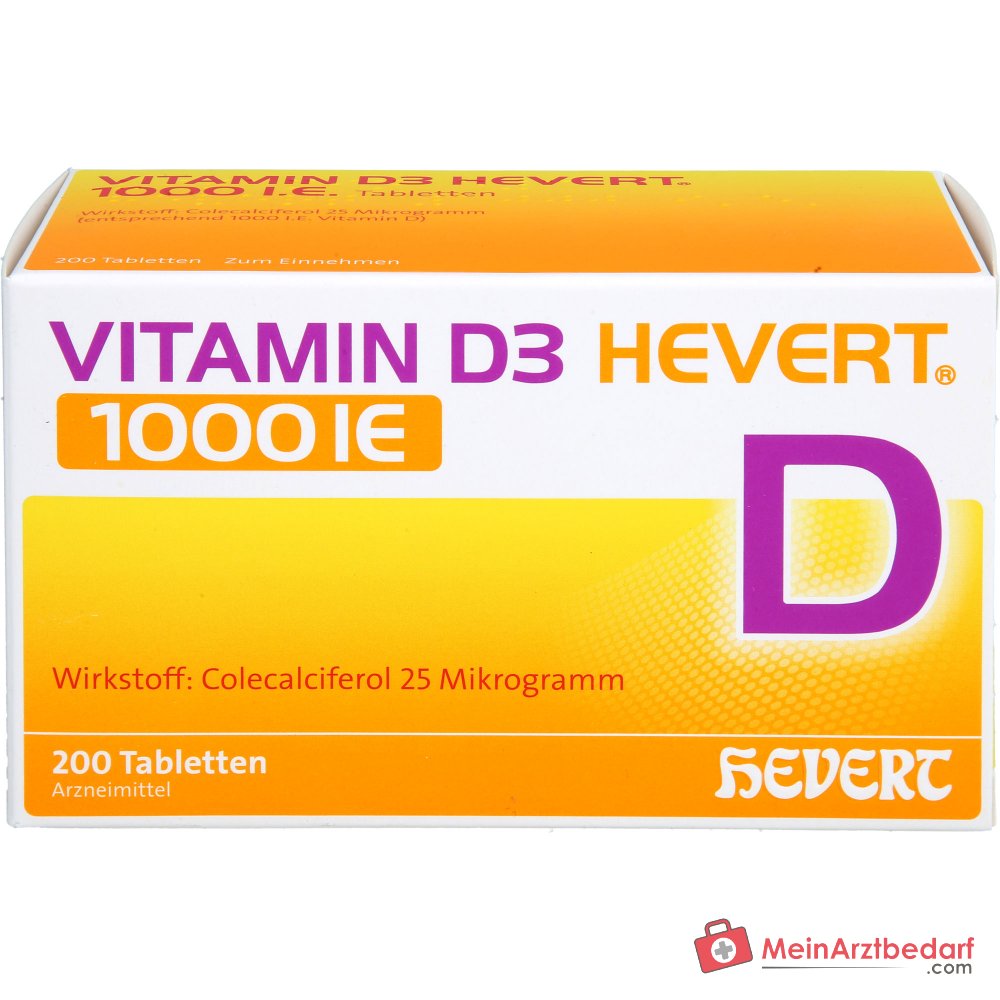 Hevert Vitamina D3 1000 UI Comprimidos, 200 uds.