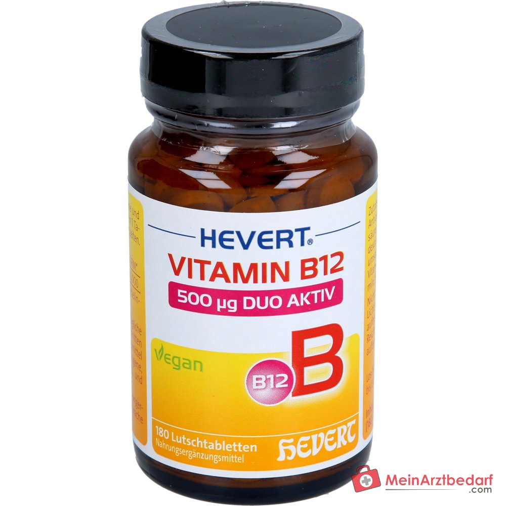 Hevert Vitamina B12 500 µg Duo Aktiv Pastiglie da sciogliere, 180 pz.