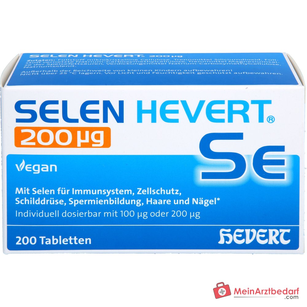 Comprimés de Sélénite de Sodium Hevert 200 µg, 200 pièces.
