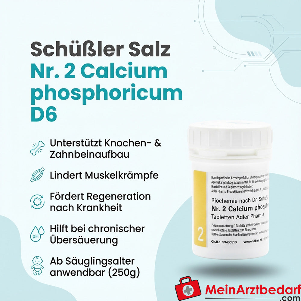 Adler Pharma Sel de Schüssler n° 2 Calcium phosphoricum D6 comprimés 250 g