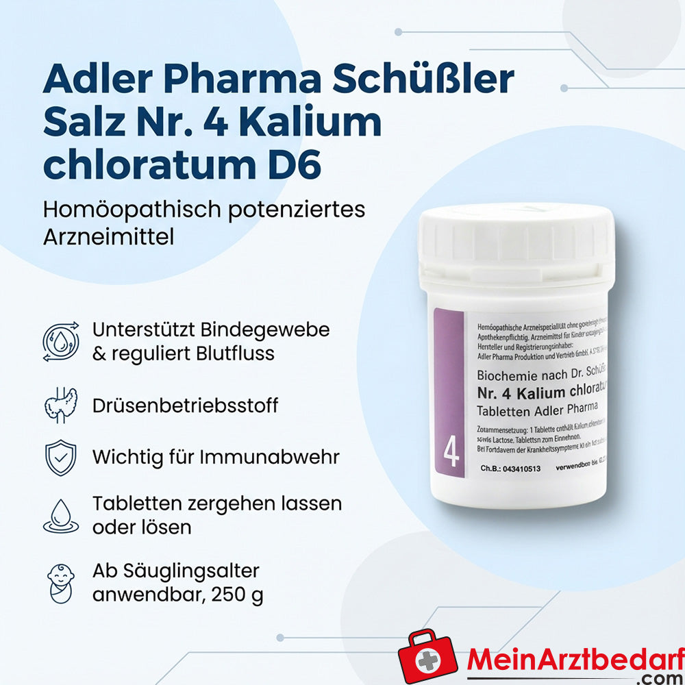 Adler Pharma Sel de Schüssler n° 4 Kalium chloratum D6 comprimés 250 g