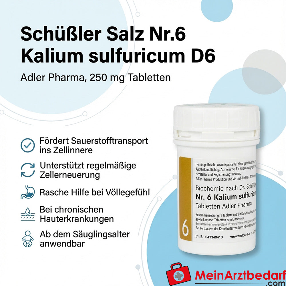 Adler Pharma Sale di Schuessler n. 6 Potassio solforato D6 Compresse 250 mg