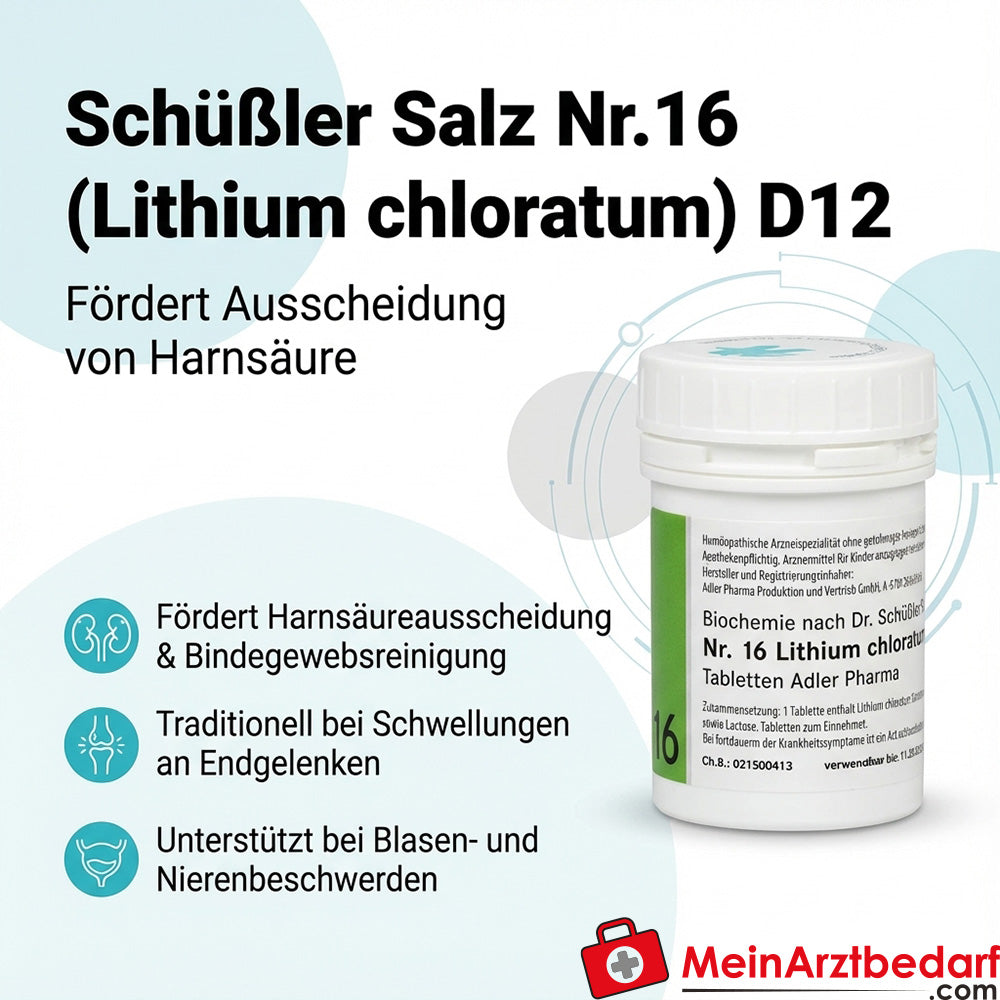 Adler Pharma Sel de Schüssler n° 16 (Lithium chloratum) D12 comprimés 500 g