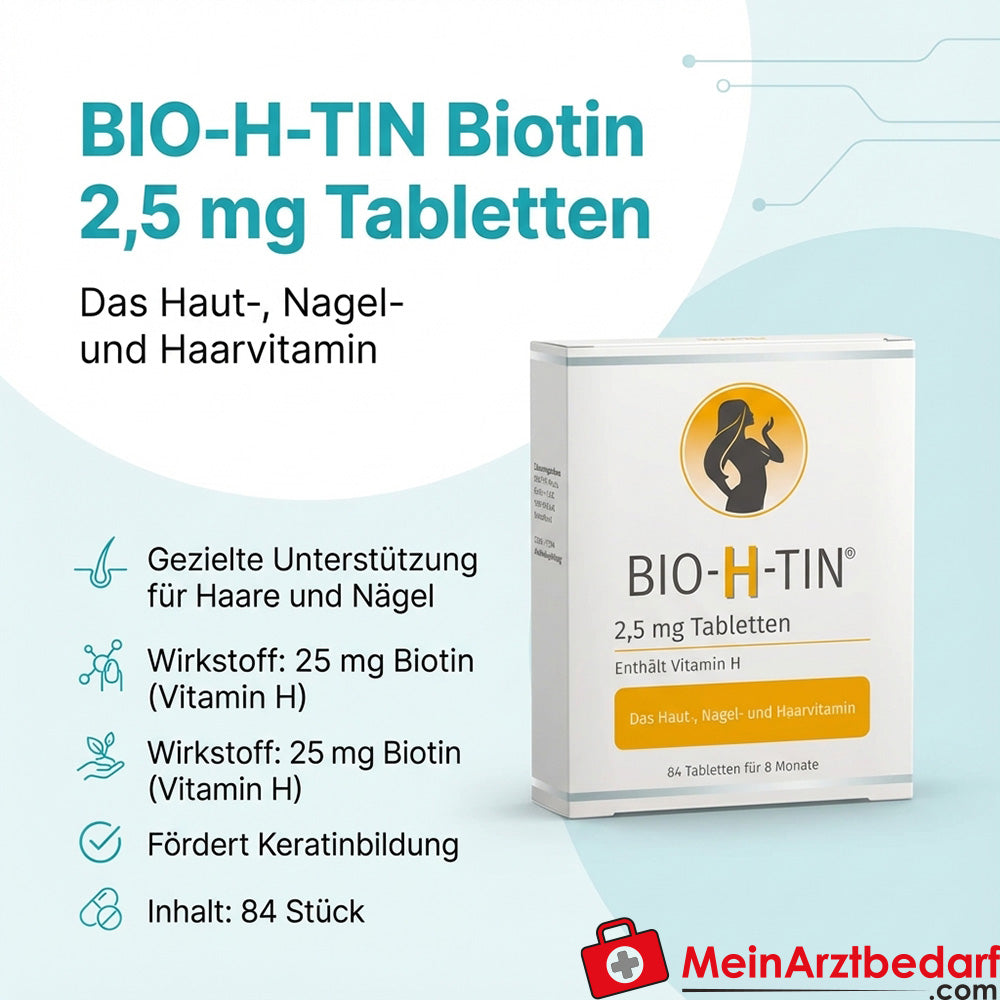 BIO-H-TIN Biotine 2,5 mg Comprimés 84 pcs. pour les ongles et les cheveux