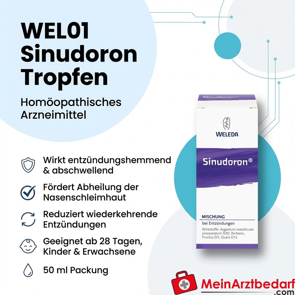 WEL01 Sinudoron gouttes 50 ml Homéopathie sinus paranasal