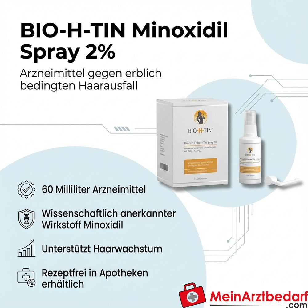 BIO-H-TIN Minoxidil Spray 2% 60 ml – Arzneimittel gegen erblichen Haarausfall
