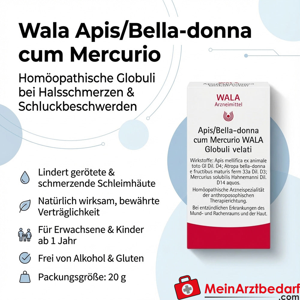 Wala Apis Belladonna cum Mercurio Globuli 20 g Homöopathikum gegen Halsschmerzen