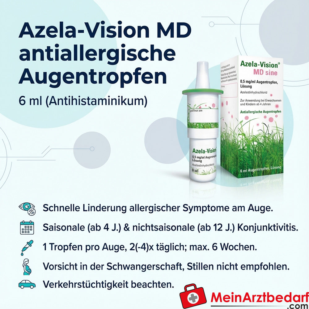 Omnivision Azela-Vision MD gouttes oculaires antiallergiques 6 ml (antihistaminique)