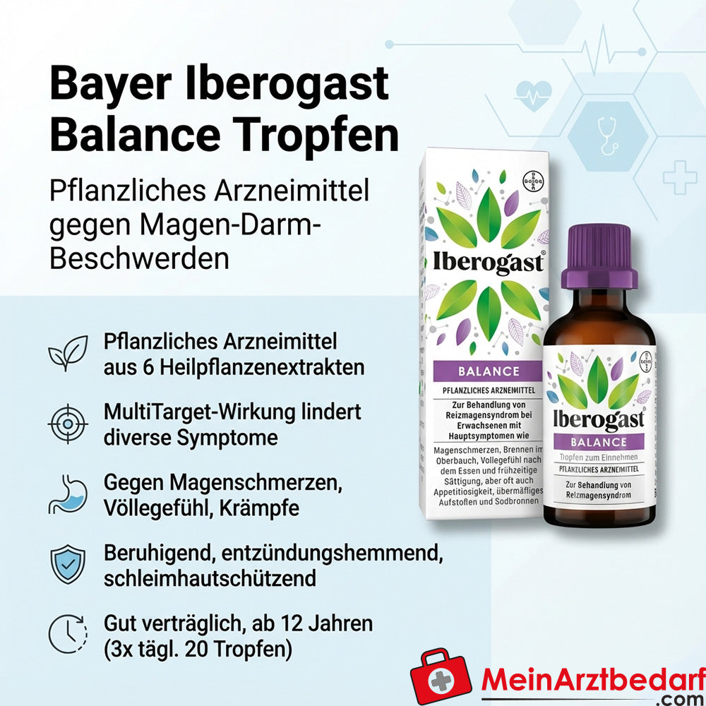 Bayer Iberogast Balance gouttes 50 ml contre les troubles gastro-intestinaux