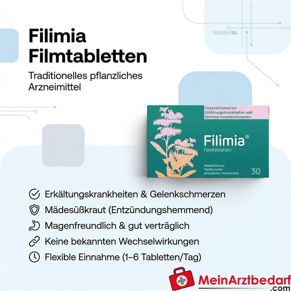 Adler Pharma Filimia Filmtabletten Mädesüßkraut 60 St. bei Erkältung und Gelenkschmerzen