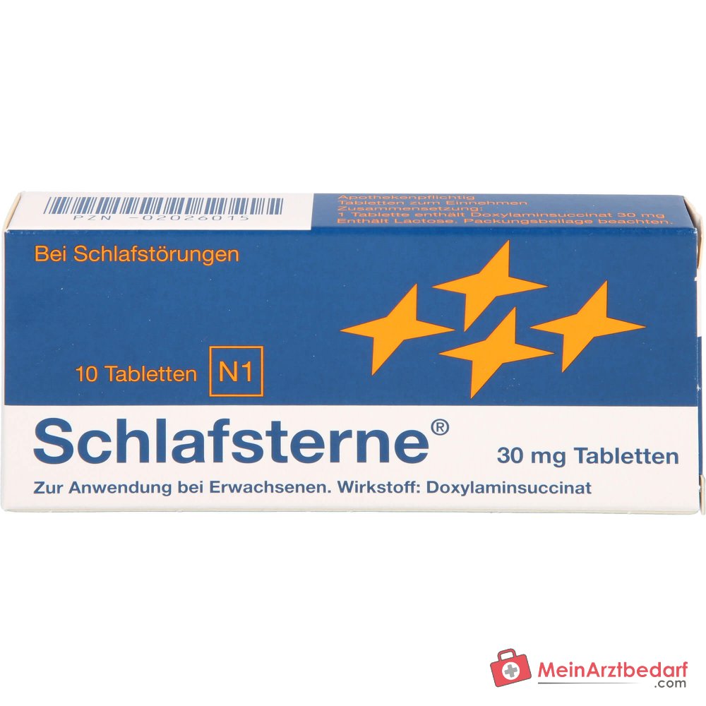 Schlafsterne 30 mg Doxylamin hydrogensuccinat Tabletten 20 Stück, 10 St.